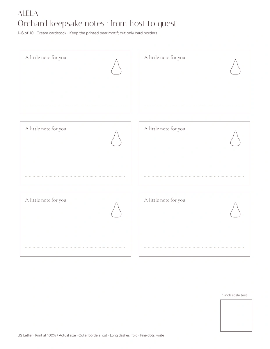 The host’s personal note — actual artwork from the printable PDF